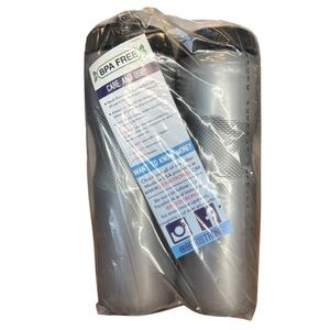 NWT 50 Strong Brand BPA-Free 2-Pack 28 oz Silver Water Bottle Set Made in USA